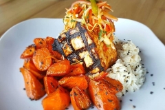 Grilled-Swordfish-miso-marinade-ginger-sake-rice-spicy-citrus-slaw