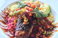 Seared-striped-bass-over-ginger-beet-rice